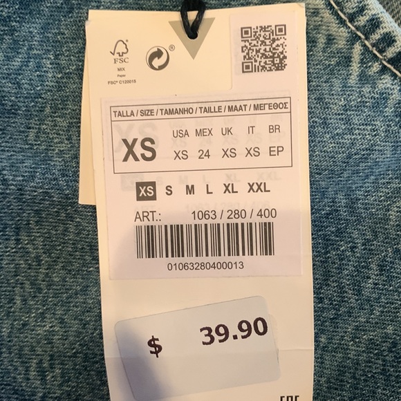 Zara denim romper size xs - Picture 4 of 4